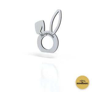Argola para Guardanapos Coelho Pintas em branco Argola para Guardanapos Coelho Pintas em branco