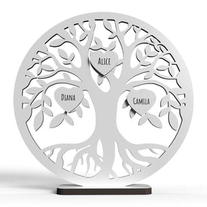 árvore da vida com corações em MDF branco árvore da vida com corações em MDF branco