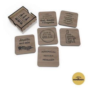 Bases para Copos Friends em madeira de carvalho, presente, dia do pai, dia do namorado, amigo Bases para Copos Friends em madeira de carvalho, presente, dia do pai, dia do namorado, amigo