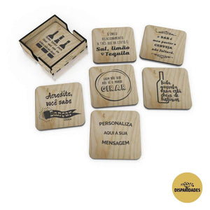 Bases para Copos Friends em madeira de pinho, presente, dia do pai, dia do namorado, amigo Bases para Copos Friends em madeira de pinho, presente, dia do pai, dia do namorado, amigo