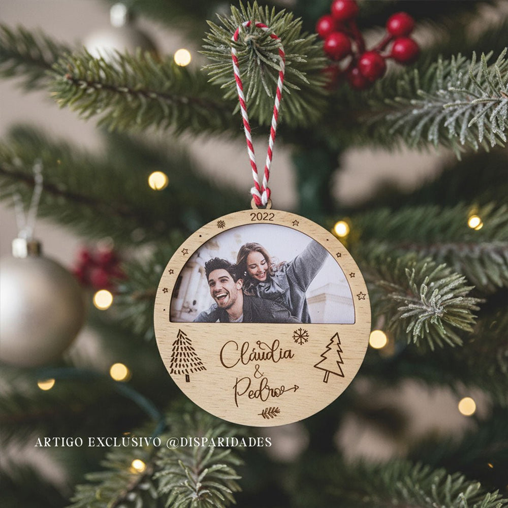 Marco de fotos de bola de Navidad