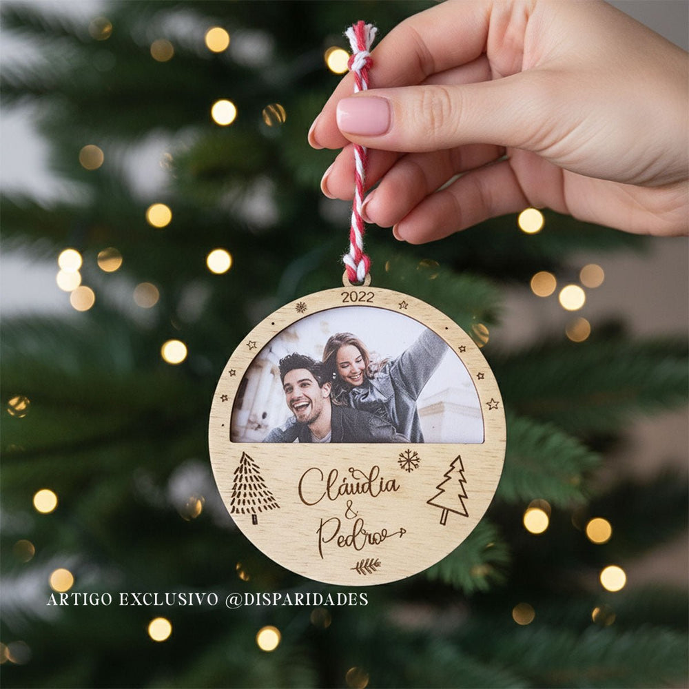 Marco de fotos de bola de Navidad