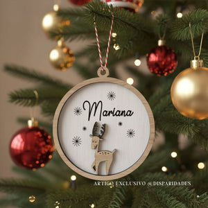 Bola de Natal 'Rena Corredora'- Personalizada Bola de Natal 'Rena Corredora'- Personalizada