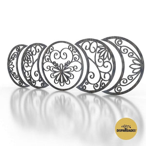 Conjunto 5 Luas Arabesca em preto,Decoração,Decoração de parede, Conjunto 5 Luas Arabesca em preto,Decoração,Decoração de parede,