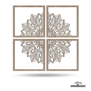 Conjunto Mandala (4 placas) em carvalho,Decoração de parede,Mandala, Conjunto Mandala (4 placas) em carvalho,Decoração de parede,Mandala,