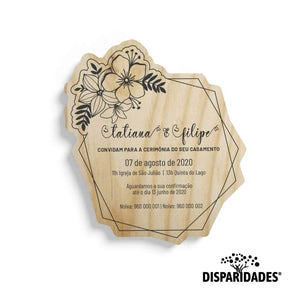 Convite de Casamento 'Geométrico Floral'-Produção própria-Convite de casamento,Cor_Branco,Cor_Carvalho (natural),Cor_Pinho (natural),Floral,Geométrico Convite de Casamento 'Geométrico Floral'-Produção própria-Convite de casamento,Cor_Branco,Cor_Carvalho (natural),Cor_Pinho (natural),Floral,Geométrico