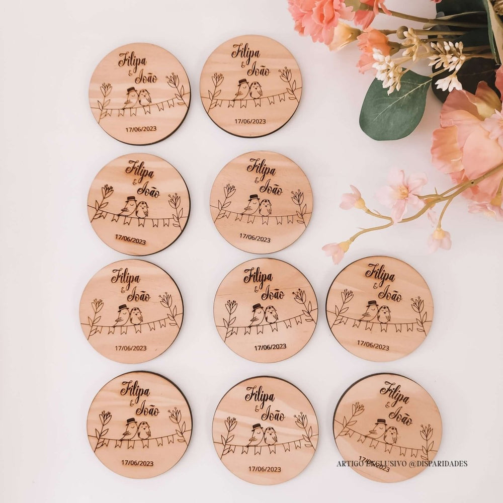 Wedding Souvenir with Magnet 'Passionate Birds'