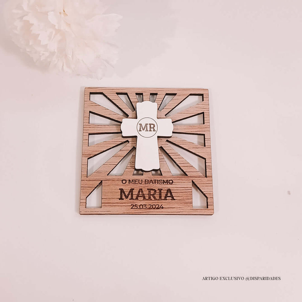 Recuerdo de madera con imán | Amanecer de la fe