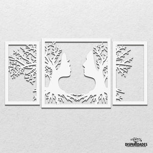 Painel triplo 'Árvore do Amor'-Disparidades-casal,Cor_Branco,Cor_Carvalho,Cor_Carvalho (natural),Cor_Cinza,Cor_Pinho (natural),Cor_Preto,homem e mulher,painel triplo,árvore Painel triplo 'Árvore do Amor'-Disparidades-casal,Cor_Branco,Cor_Carvalho,Cor_Carvalho (natural),Cor_Cinza,Cor_Pinho (natural),Cor_Preto,homem e mulher,painel triplo,árvore