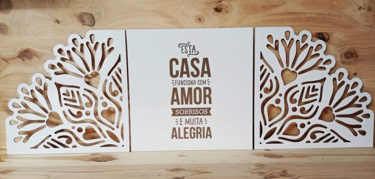Painel Triplo 'Little Hearts'-Produção própria-Decoração,Decoração de parede,frases,home,painel triplo