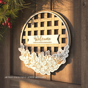 Placa Welcome | Floral Placa Welcome | Floral