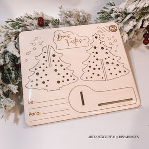Postal de Madeira Para Montar | Árvore de Natal Postal de Madeira Para Montar | Árvore de Natal