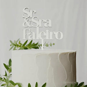Topo de Bolo "Sr & Sra" Topo de Bolo "Sr & Sra"