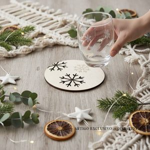 Conjunto de 6 Bases para Copos - Inverno