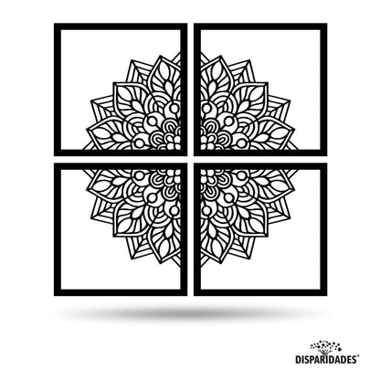 Conjunto  Mandala (4 placas) em preto,Decoração de parede,Mandala,