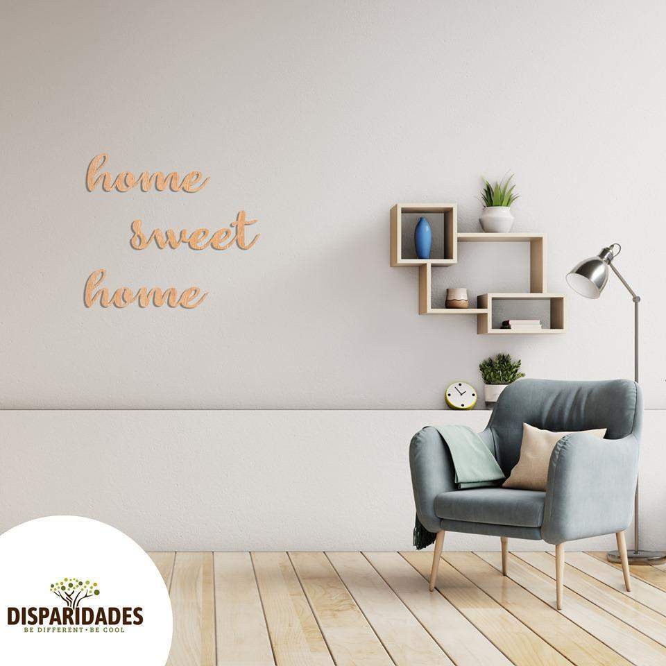 Frase Decorativa "Home Sweet Home"-Produção própria-Cor_Branco,Cor_Carvalho,Cor_Carvalho (natural),Cor_Cinza,Cor_Pinho (natural),Cor_Preto,Cor_Wengué,decoração,Decoração de parede,home,lar,placa parede