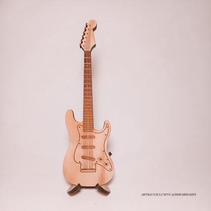 Rustic Wood Pick Holder Guitar