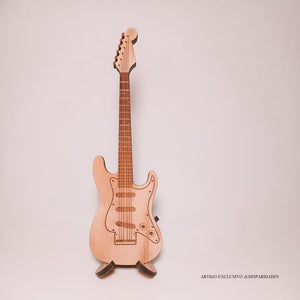 Guitarra Porta-Púas de Madera Rústica