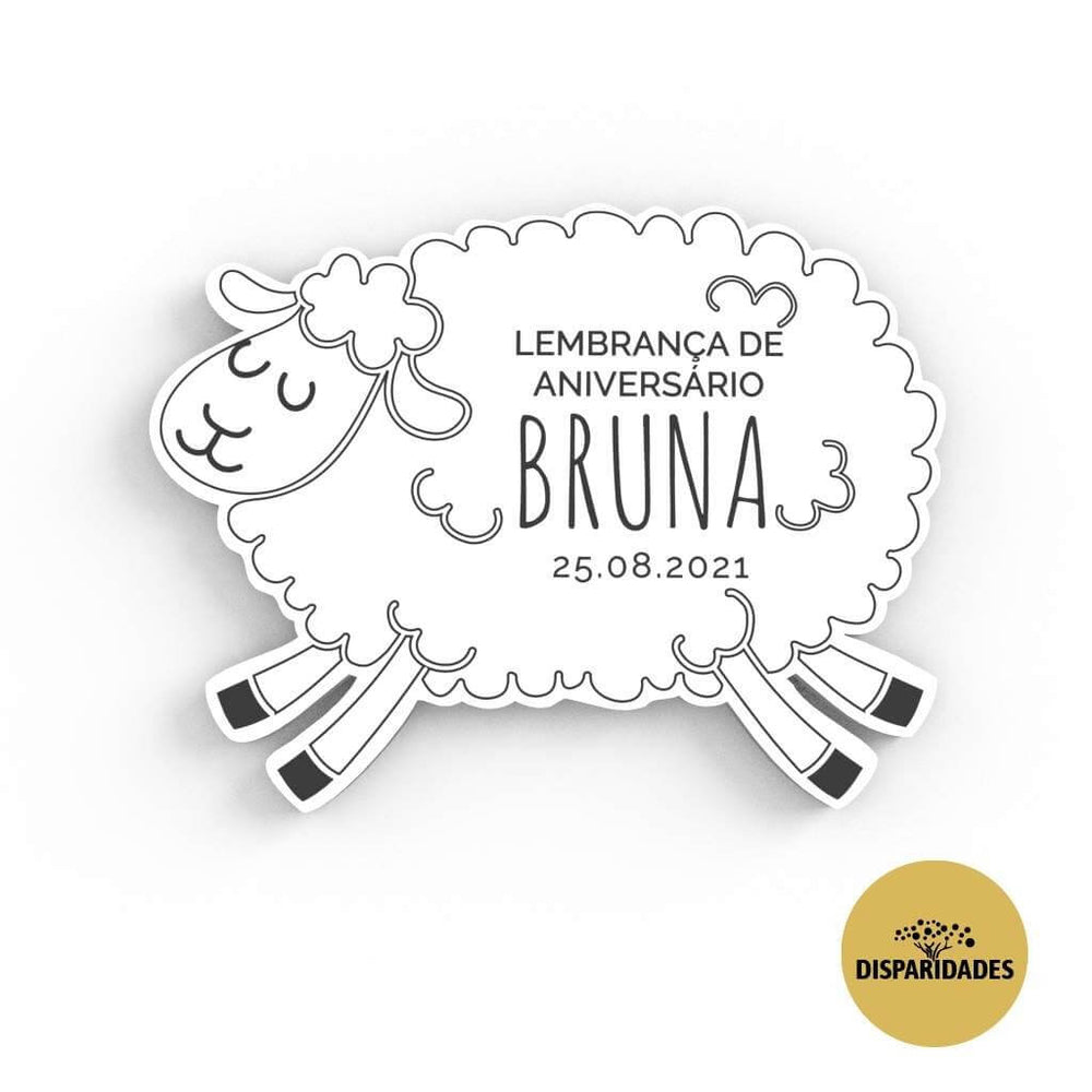 Lembrança de Aniversário com íman 'Ovelha'-Disparidades-Cor_Branco,Cor_Carvalho (natural),Cor_Pinho (natural),Lembrança,Lembrança de aniversário,Ovelha,íman