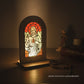 Oratório em Madeira com Vitral | Sagrado Coração de Jesus
