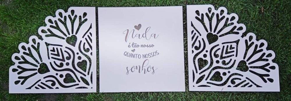 Painel Triplo 'Little Hearts'-Produção própria-Decoração,Decoração de parede,frases,home,painel triplo