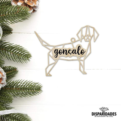 Pendente Geométrico 'Cão'-Fabricação própria-animais,Cor_Branco,Cor_Carvalho,Cor_Cinza,Cor_MDF cru,Cor_Pinho,Decoração,Decoração de Natal,Natal,Pendente