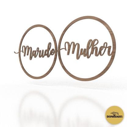 Placa para silla de novios "Marido y mujer"