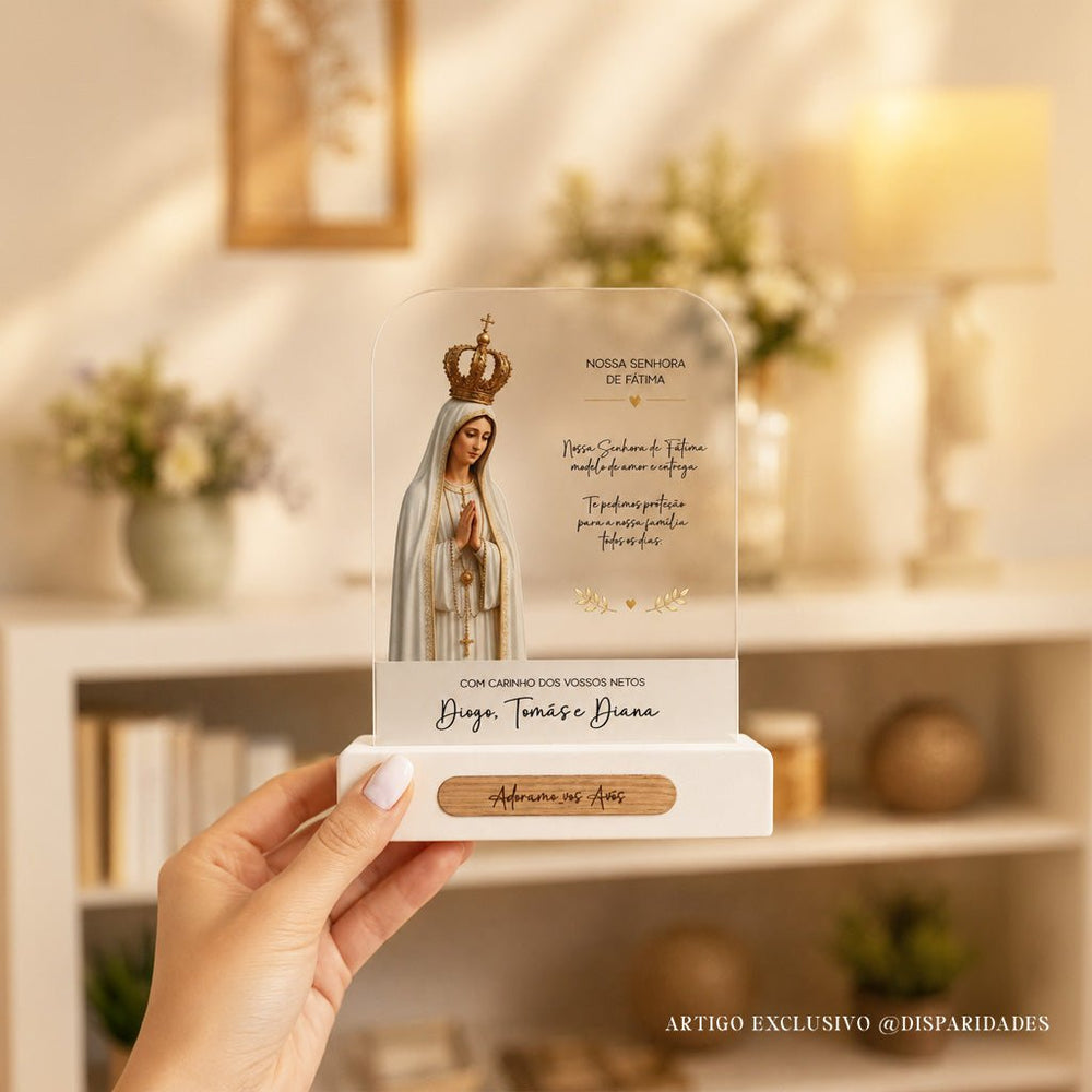 Placa Decorativa Avós | Nossa Senhora de Fátima