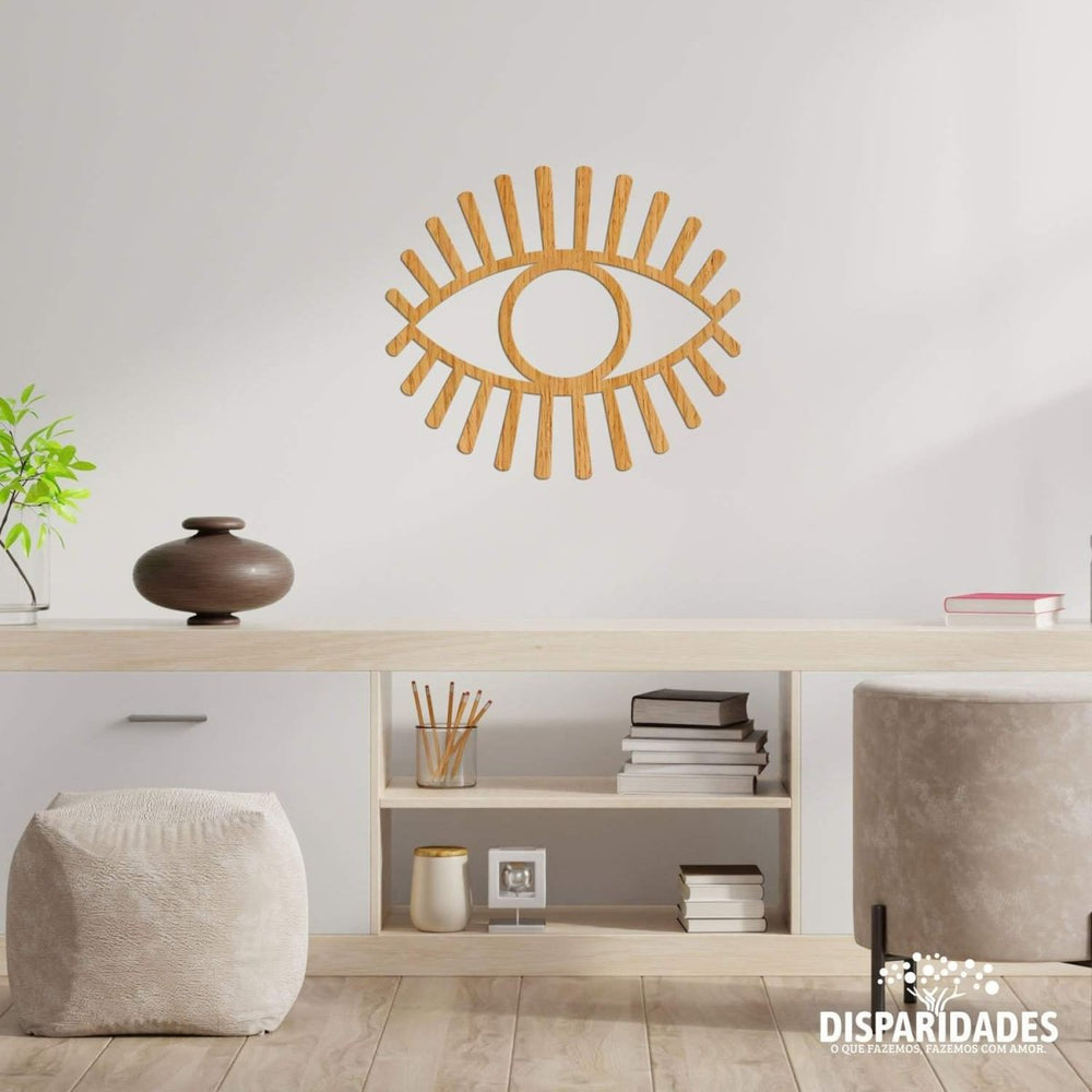 Placa "Olho Grego"-Produção própria-Cor_Branco,Cor_Carvalho,Cor_Carvalho (natural),Cor_Cinza,Cor_Mogno,Cor_Pinho (natural),Cor_Preto,Cor_wenge,Decoração de parede