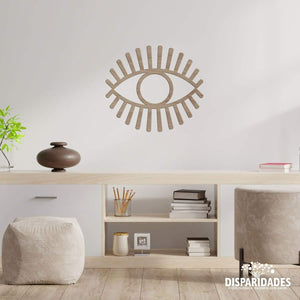 Placa "Olho Grego"-Produção própria-Cor_Branco,Cor_Carvalho,Cor_Carvalho (natural),Cor_Cinza,Cor_Mogno,Cor_Pinho (natural),Cor_Preto,Cor_wenge,Decoração de parede