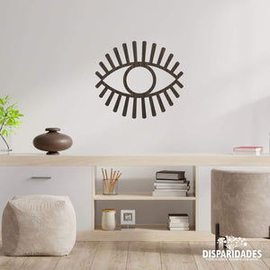 Placa "Olho Grego"-Produção própria-Cor_Branco,Cor_Carvalho,Cor_Carvalho (natural),Cor_Cinza,Cor_Mogno,Cor_Pinho (natural),Cor_Preto,Cor_wenge,Decoração de parede