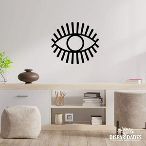 Placa "Olho Grego"-Produção própria-Cor_Branco,Cor_Carvalho,Cor_Carvalho (natural),Cor_Cinza,Cor_Mogno,Cor_Pinho (natural),Cor_Preto,Cor_wenge,Decoração de parede