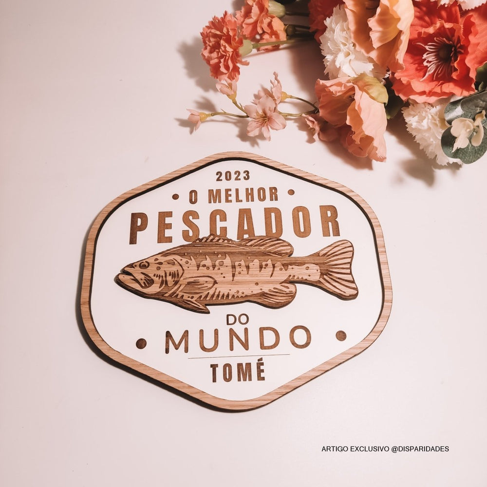 Placa personalizada 'El Mejor Pescador del Mundo'