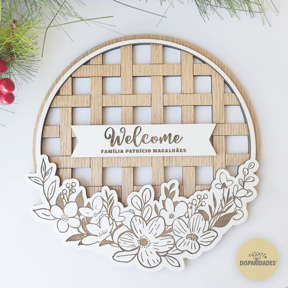 Placa Welcome -Floral