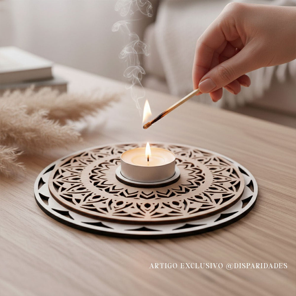 Porta-velas Mandala Circular