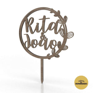 Topo de Bolo 'Folhas'-Disparidades-casamento,circular,Cor_Branco,Cor_Carvalho,Cor_Pinho,Cor_Preto,cor_verde,cor_vermelho,folhas,topo de bolo para casamento
