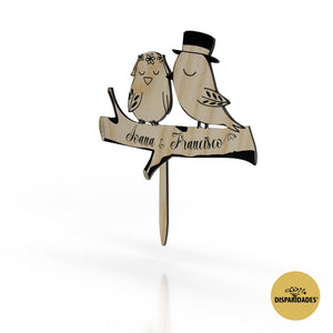 Cake Topper 'Passarinhos Apaixonados'