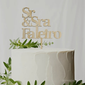 Adorno para tarta "Sr. y Sra."