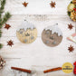 Bola de Natal Neve na Serra em madeira de carvalho ou pinho e mdf branco,Decoração de Natal,Natal,Neve, bola para árvore de natal, pendente para árvore de natal