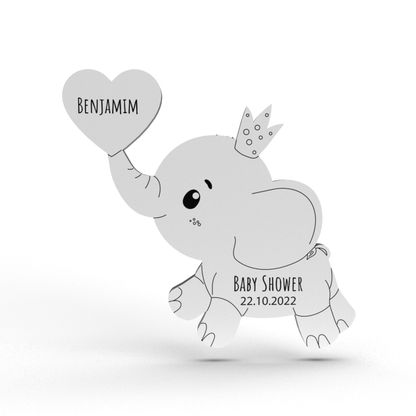 Lembrança Elefante com Coração em branco