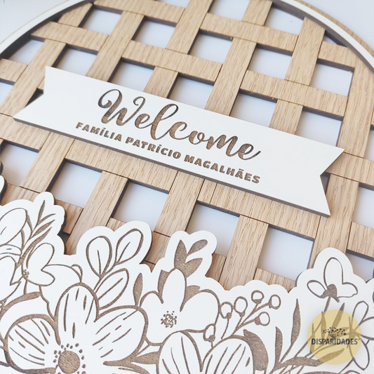 Placa Welcome -Floral