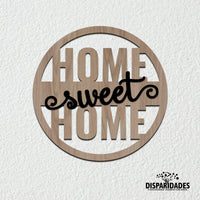 Placa Decorativa Redonda 'Home Sweet Home'-Produção própria-Cor_Branco,Cor_Preto,Decoração de parede,Tamanho_25 cm,Tamanho_40 cm